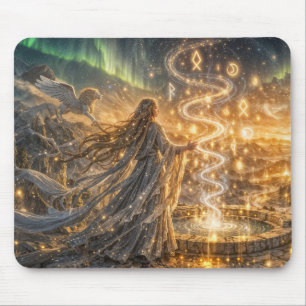 Goldenes Elfen-Fantasy-Licht – Impressionistische  Mousepad