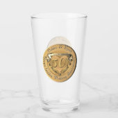 Goldenes Emblem für die 50. Hochzeit Glas (Rückseite)