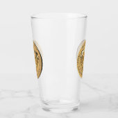 Goldenes Emblem für die 50. Hochzeit Glas (Links)