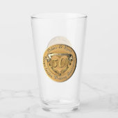 Goldenes Emblem für die 50. Hochzeit Glas (Vorderseite)