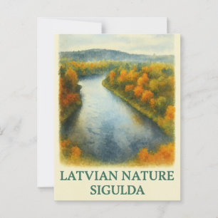 Goldenes Ende - Herbst in Sigulda Postkarte