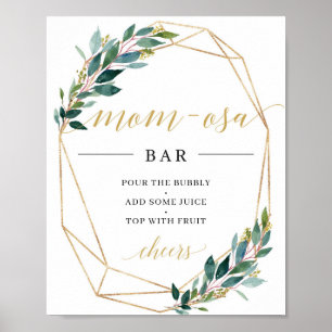Goldenes Eukalyptus-Bar Poster