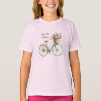 Goldenes Fahrrad mit Blumenkorb Vintage