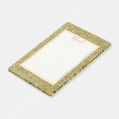 Goldenes falsches Funkelglitter Post-it Klebezettel (angewinkelt)