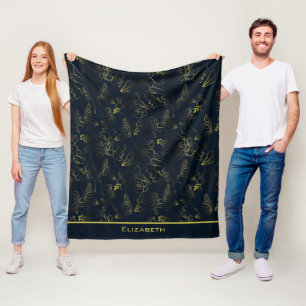 Goldenes Farbverlaufsmuster personalisierter Name Fleecedecke