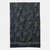 Goldenes Farbverlaufsmuster personalisierter Name Geschirrtuch (Vertikal)