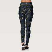Goldenes Farbverlaufsmuster personalisierter Name Leggings (Rückseite)