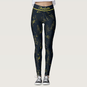Goldenes Farbverlaufsmuster personalisierter Name Leggings
