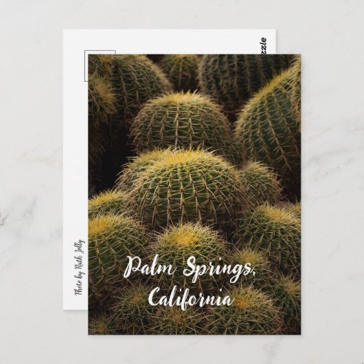 Goldenes Fass in Palmfedern Postkarte (Vorne/Hinten)