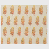 Goldenes Feather-Glossy Wrapping Paper, 30 in x 2  Geschenkpapier (Flach)