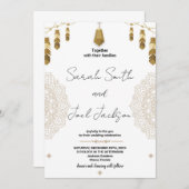 Goldenes Feeling und Einladung zur Kunsthochzeit (Vorne/Hinten)