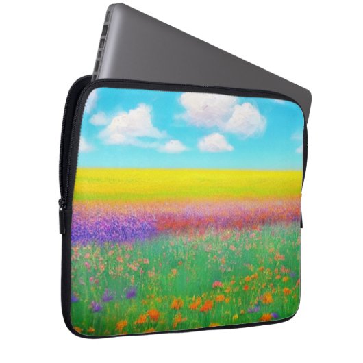 Goldenes Feld für Blume - Notebook-Fall Laptopschutzhülle (Vorne Rechts)