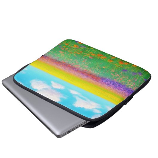 Goldenes Feld für Blume - Notebook-Fall Laptopschutzhülle (Vorne Knopf)