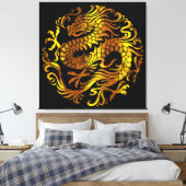 Goldenes Feuer: Ein Drachengraben Leinwanddruck (Insitu (Schlafzimmer))