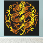 Goldenes Feuer: Ein Drachengraben Leinwanddruck (Insitu (Holzboden))