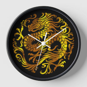 Goldenes Feuer: Eine Drachen Gravur Uhr