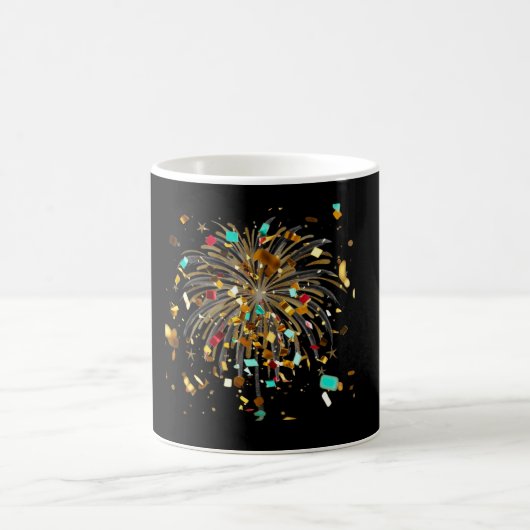 Goldenes Feuerwerk & Konfetti-Feier Kaffeetasse (Mittel)