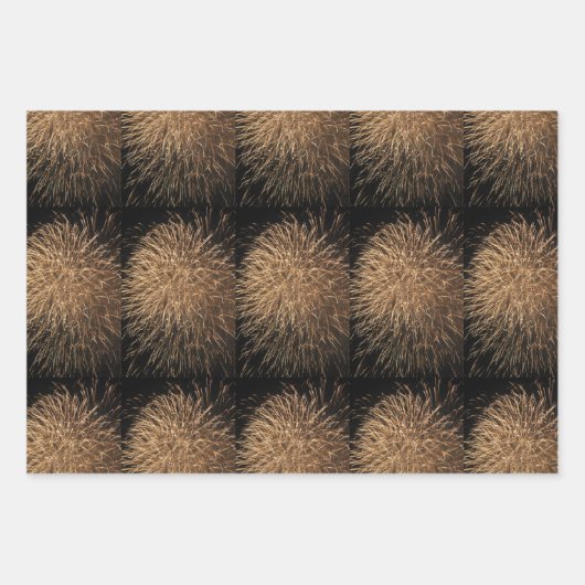 Goldenes Feuerwerk Muster Custom 2023 Celebrations Geschenkpapier Set (Vorderseite 3)