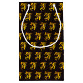 Goldenes Flammenpferd auf schwarz Kleine Geschenktüte (Rückseite)