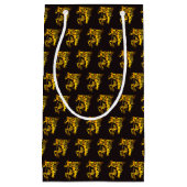 Goldenes Flammenpferd auf schwarz Kleine Geschenktüte (Vorderseite)