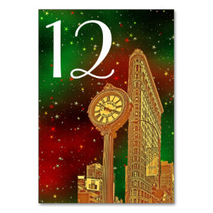 Goldenes Flatiron-Gebäude NYC-Skyline #2 Weihnacht Tischnummer