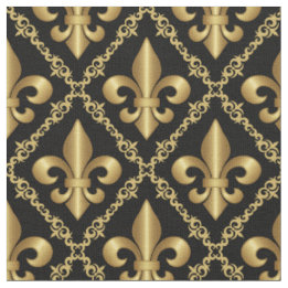 Goldenes Fleur-de-Lis-Muster Stoff