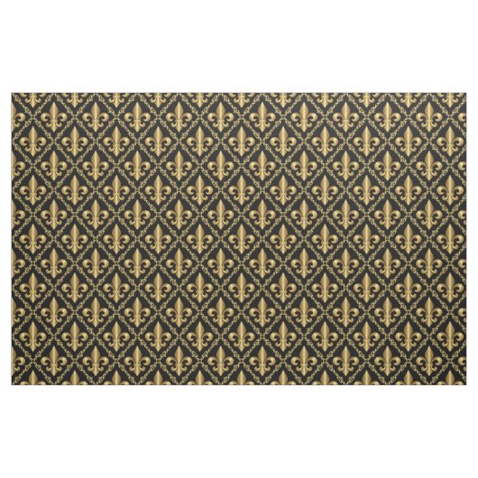 Goldenes Fleur-de-Lis-Muster Stoff (Fat Quarter (45,7 x 55,9 cm))