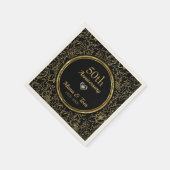 Goldenes Floral Damask Muster Serviette (Ecke)