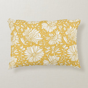 Goldenes florales Doodle, abstrakt handgezeichnet Dekokissen