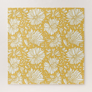 Goldenes florales Doodle, abstrakt handgezeichnet Puzzle