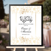 Goldenes florales islamisches Hochzeitstipendium Poster