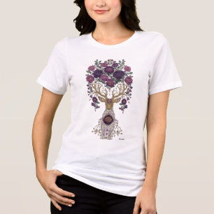 Goldenes florales kosmisches Reh Tri-Blend Shirt