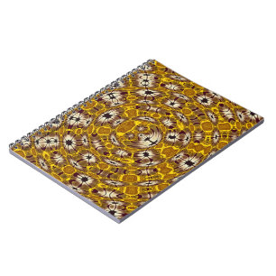 Goldenes florales Mandala-Boho-Muster Notizblock