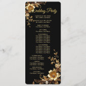 Goldenes florales verziertes Rahmen-Hochzeitsprogr Programm (Rückseite)