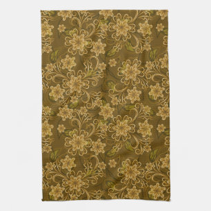 Goldenes florales Vintage-Muster Handtuch