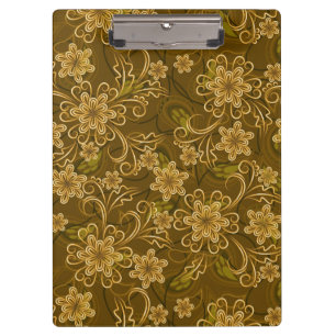 Goldenes florales Vintage-Muster Klemmbrett