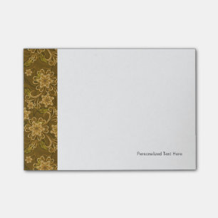 Goldenes florales Vintage-Muster Post-it Klebezettel
