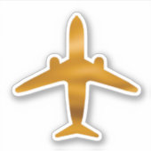Goldenes Flugzeug Aufkleber (Vorderseite)