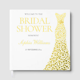 Goldenes Foil Heart Dress Brautparty Gästebuch