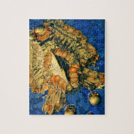 Goldenes Fossil Puzzle (Vertikal)