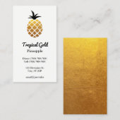 Goldenes Foto Ananas Visitenkarte (Vorne/Hinten)