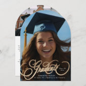 Goldenes Foto Arch Abschluss Einladung (Vorne/Hinten)