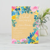 Goldenes Foto Brautparty Einladung (Stehend Vorderseite)