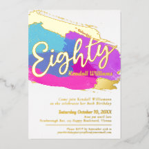 Goldenes Foto der 80. Geburtstagsfeier abstrakte K