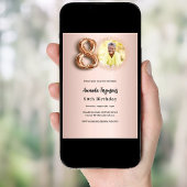 Goldenes Foto der 80. Rose Einladung