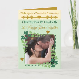 Goldenes Foto des 50. Jubiläums Karte