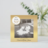 Goldenes Foto - Einladung zum 50. Hochzeitstag (Stehend Vorderseite)