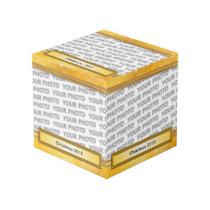 Goldenes Foto Frame I + Ihr Foto und Text Würfel