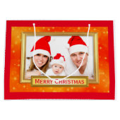 Goldenes Foto Frame II + Ihr Foto & Text Große Geschenktüte (Vorderseite)