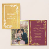 Goldenes Foto Rosa Einladung zur Hochzeit (Anzeige)